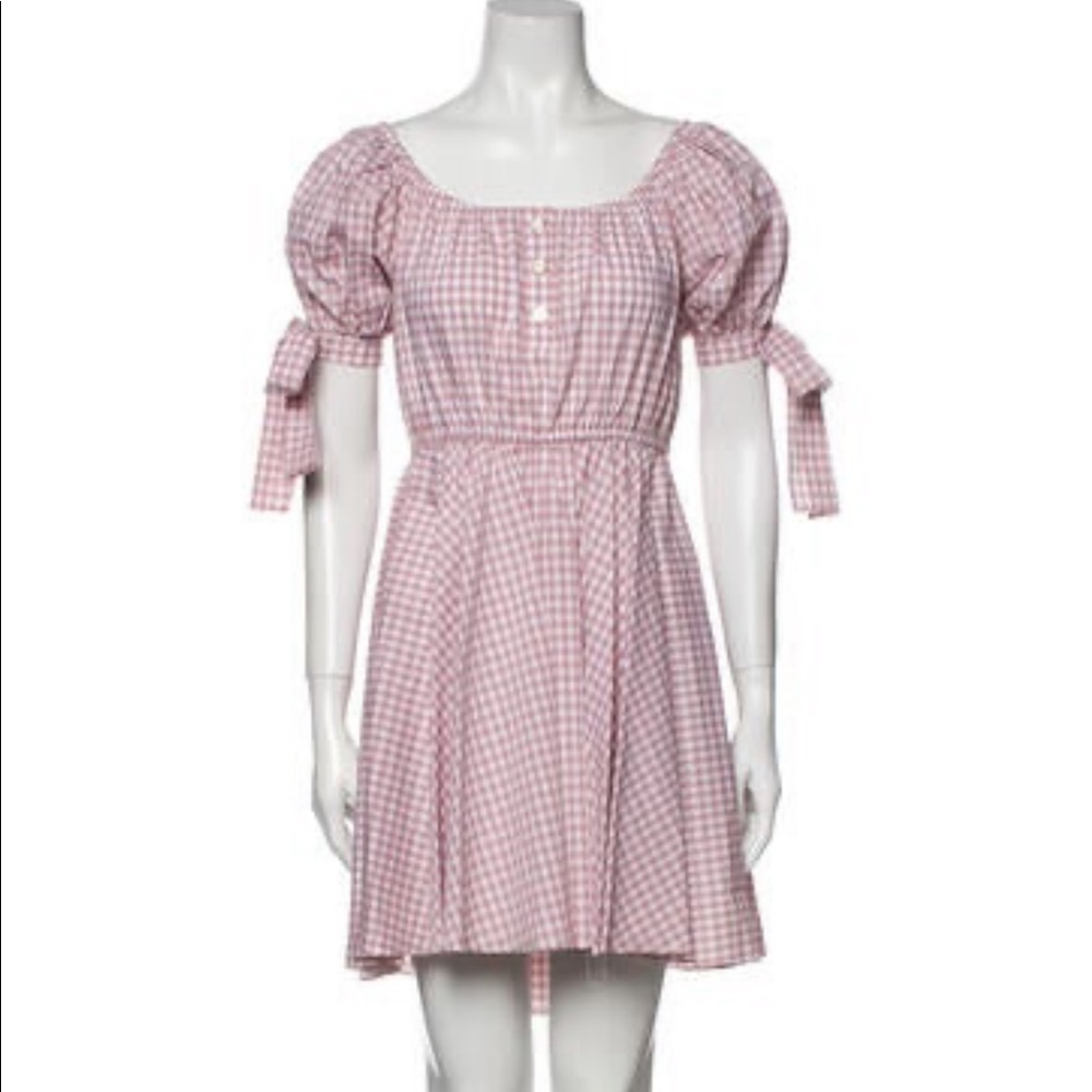 Caroline Constas pink gingham dress